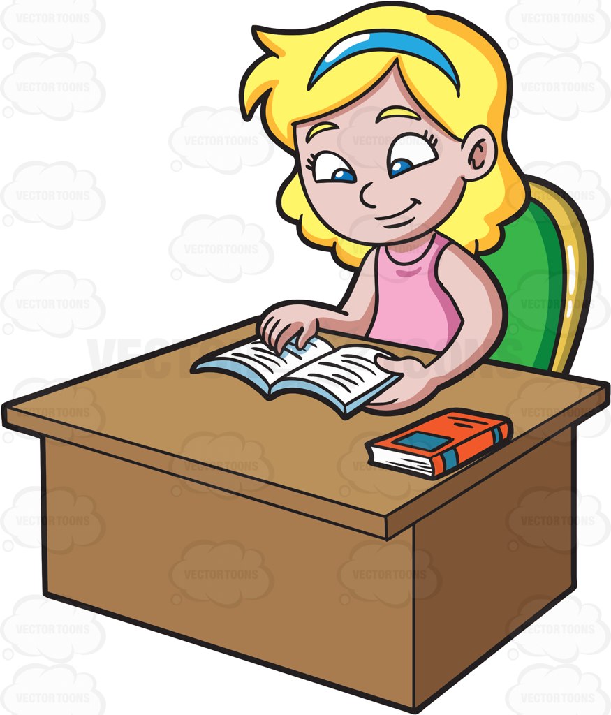 875x1024 Girl Doing School Work Clipart