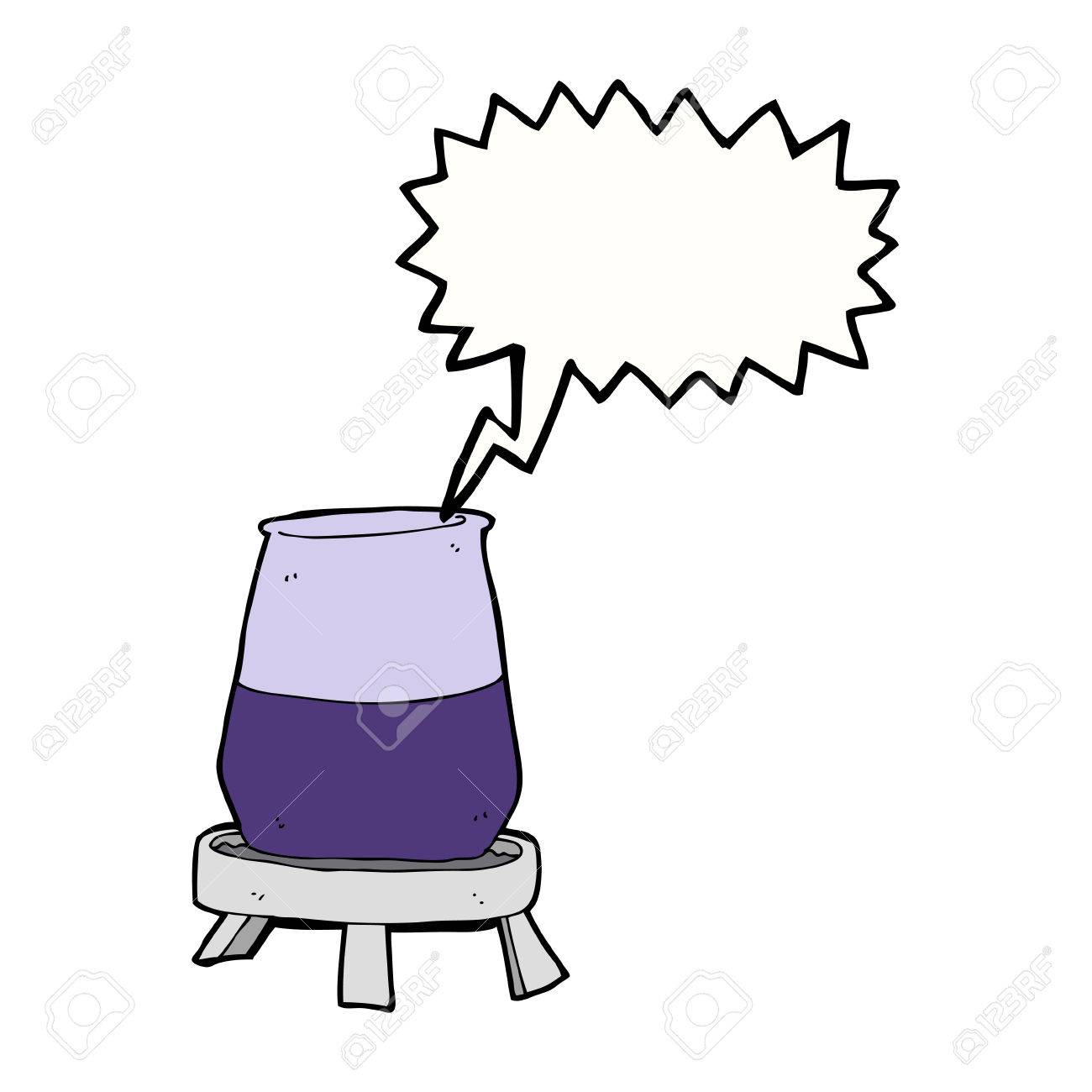 1300x1300 Cartoon Science Experiment With Speech Bubble Royalty Free