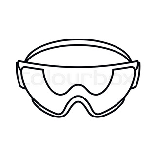 320x320 Laboratory Goggles Icon In Outline Style Isolated On White