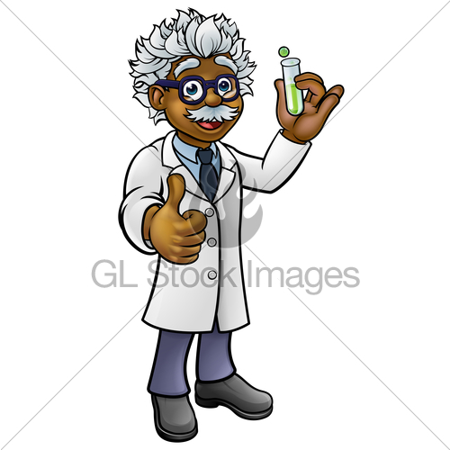 500x500 Cartoon Scientist Holding Test Tube Gl Stock Images