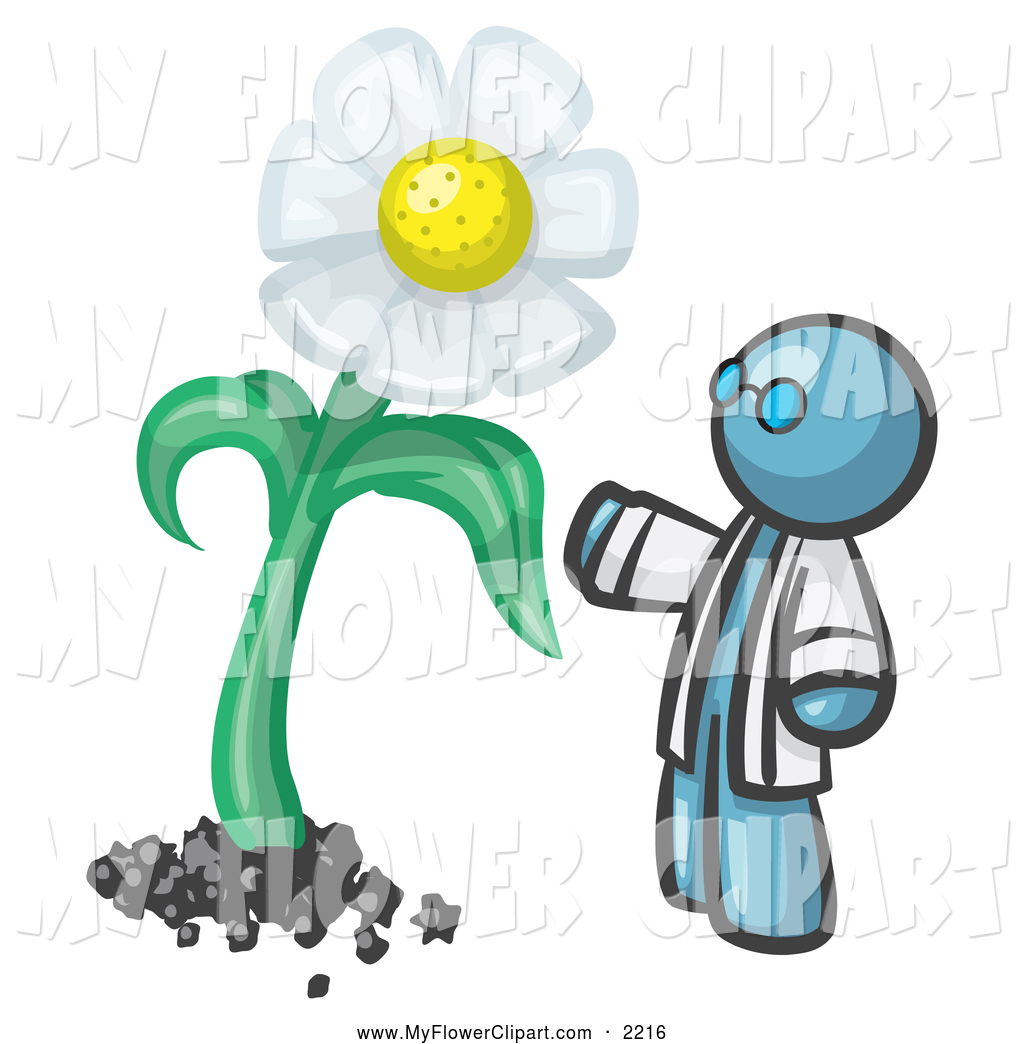 1024x1044 Clip Art Of A Denim Blue Man Scientist Presenting A Giant White