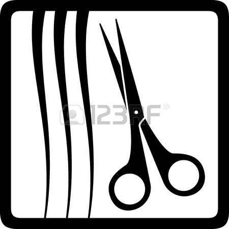 450x450 Isolated Comb And Scissors Black Silhouette On White Background