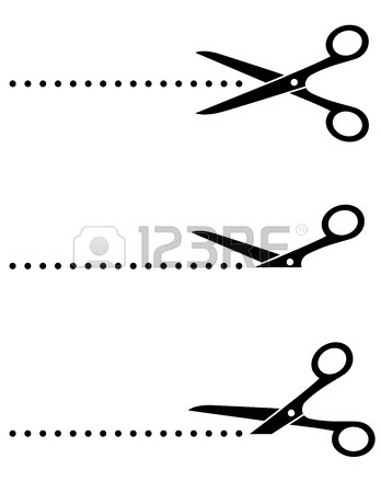 348x450 Black Scissors Icon Set With Cut Line On White Background Royalty