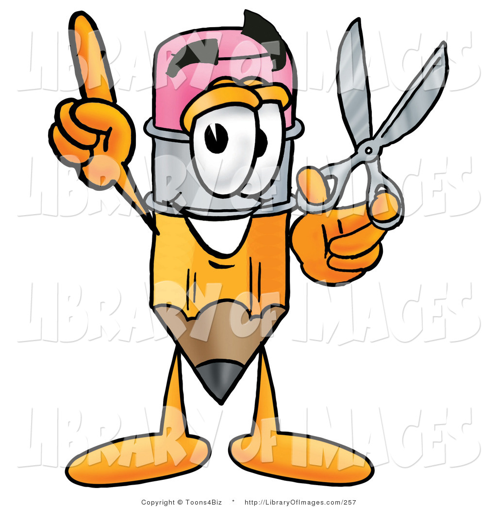 1024x1044 Clip Art Of A Happy Pencil Mascot Cartoon Character Holding A Pair