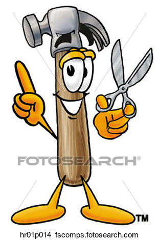 311x470 Clipart Of Hammer With Scissors Hr01p014