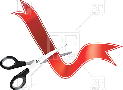 400x292 Scissors Cutting Red Ribbon Royalty Free Vector Clip Art Image