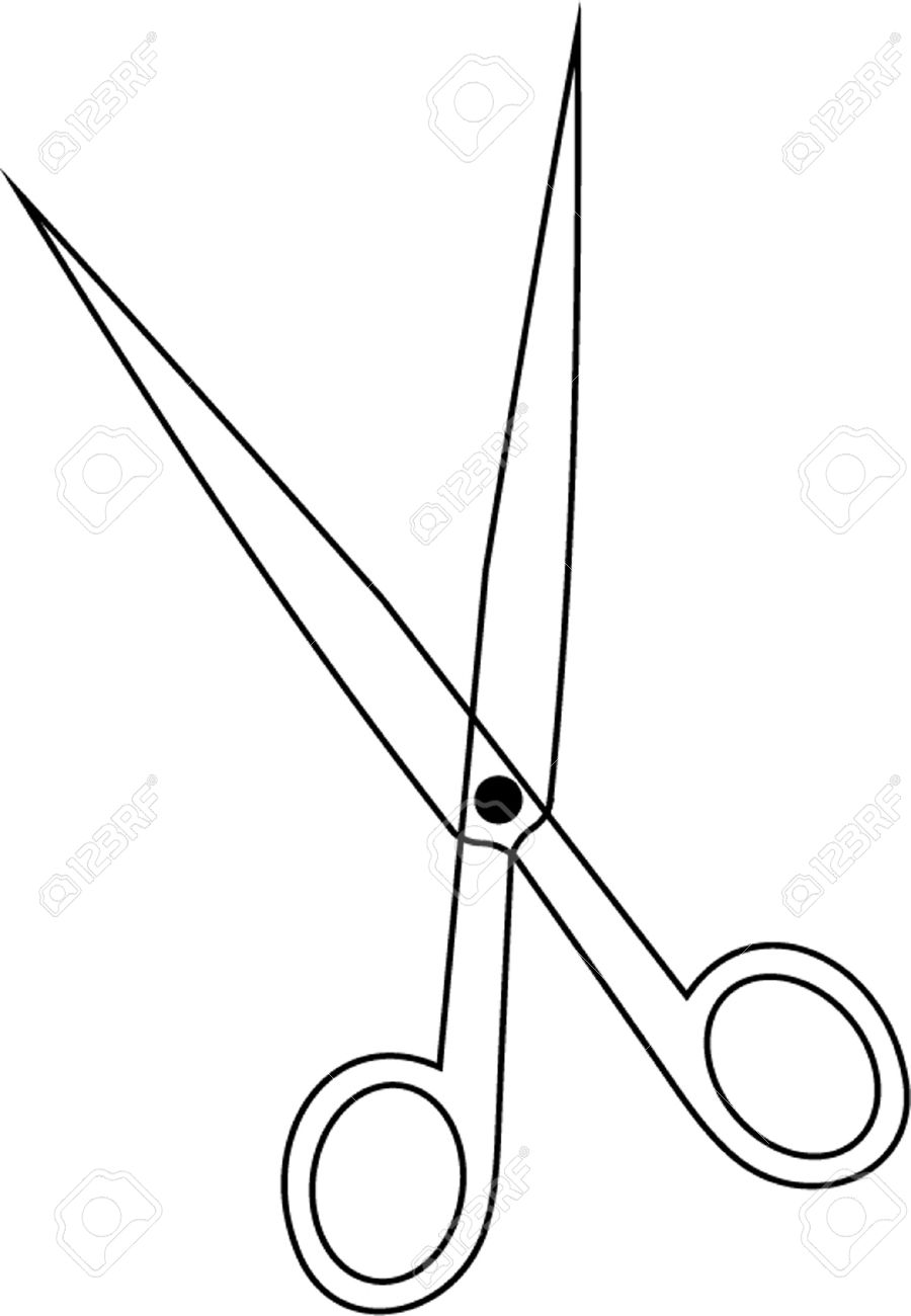 900x1300 Scissors Outline Royalty Free Cliparts, Vectors, And Stock