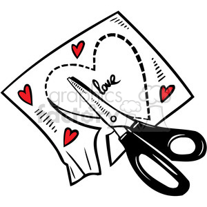 300x300 Royalty Free Scissors Cutting A Heart Out Of Paper 386673 Vector