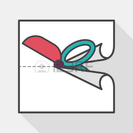 450x450 Scissor Cut Paper Flat Icon With Long Shadow Royalty Free Cliparts