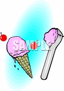 210x300 Cream Scoop And Cherry Ice Cream Cone