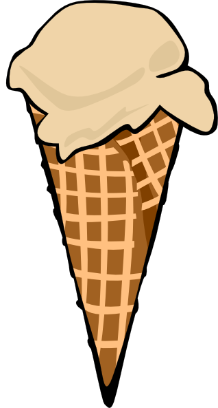 318x593 Ice Cream Cone (1 Scoop) Clip Art Free Vector 4vector