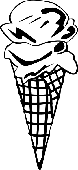 270x587 Ice Cream Cone (2 Scoop) (B And W) Clip Art Free Vector 4vector