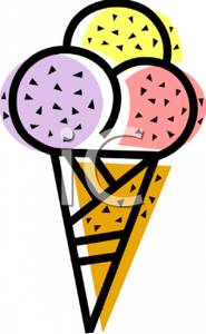 185x300 Art Image A Three Scoop Ice Cream Cone