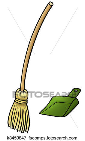 283x470 Clip Art Of Broom And Scoop K8459847