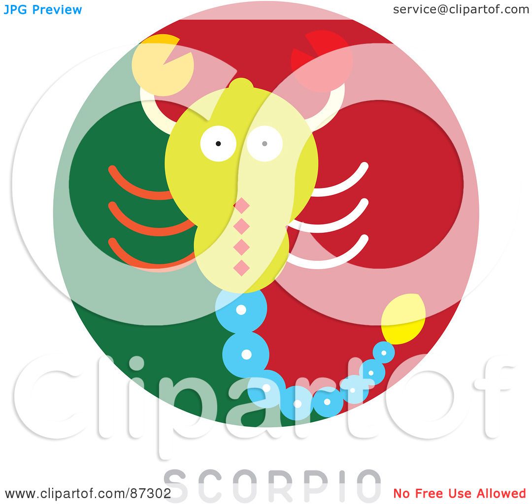 1080x1024 Royalty Free (Rf) Clipart Illustration Of A Circular Scorpio