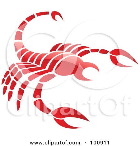 450x470 Royalty Free (Rf) Clipart Illustration Of A Glossy Red Scorpion