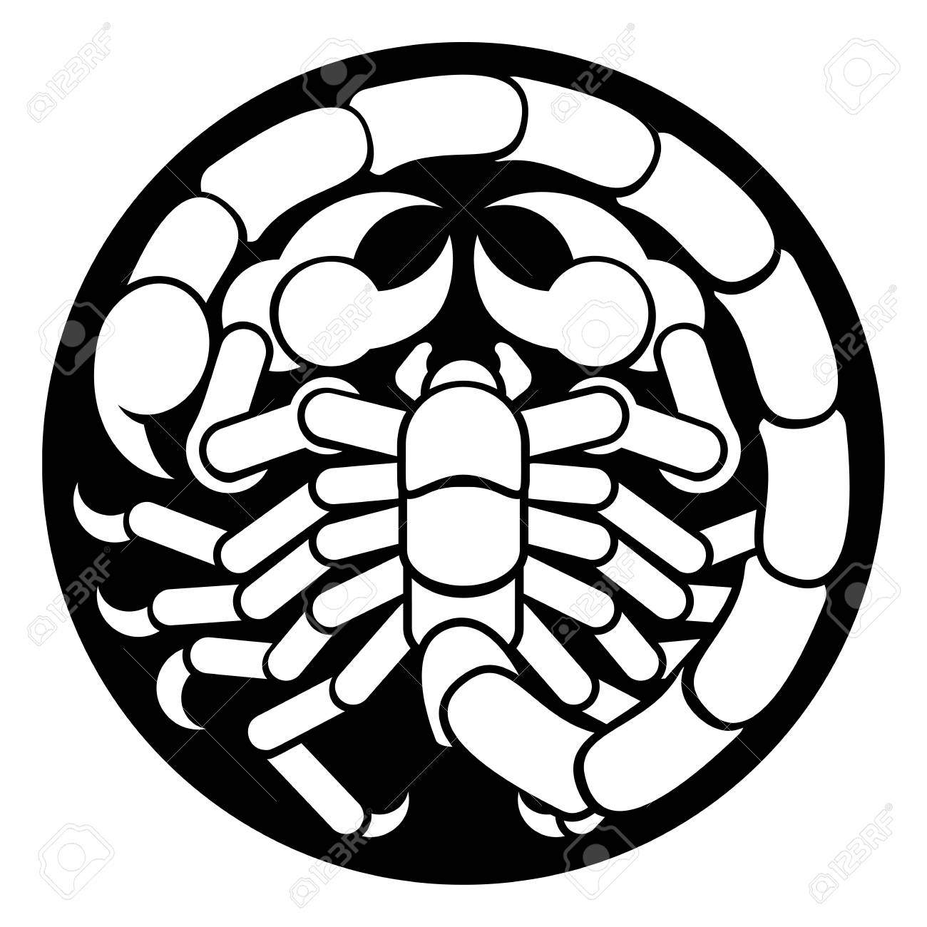 1300x1300 Zodiac Signs Circular Scorpio Scorpion Horoscope Astrology Symbol