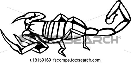 450x217 Clip Art Of , Animal, Bugs, Ocean, Scorpion, U18159169