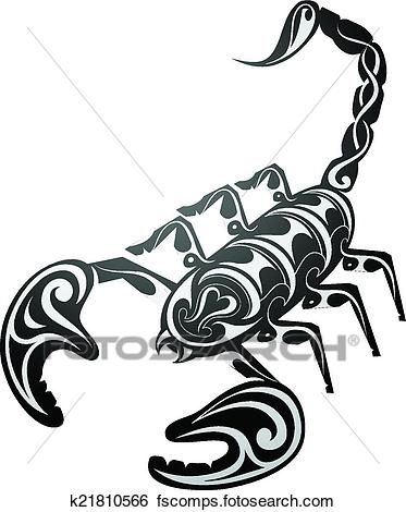 373x470 Clip Art Of Scorpion Tattoo K21810566