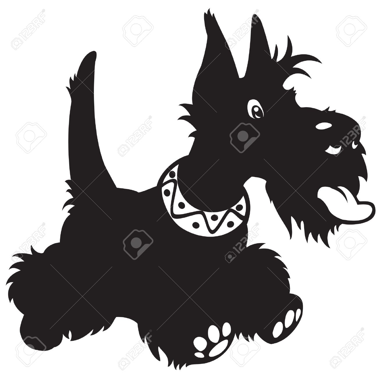 1300x1300 Dog,scottish Terrier Breed,vector,black And White Cartoon Picture