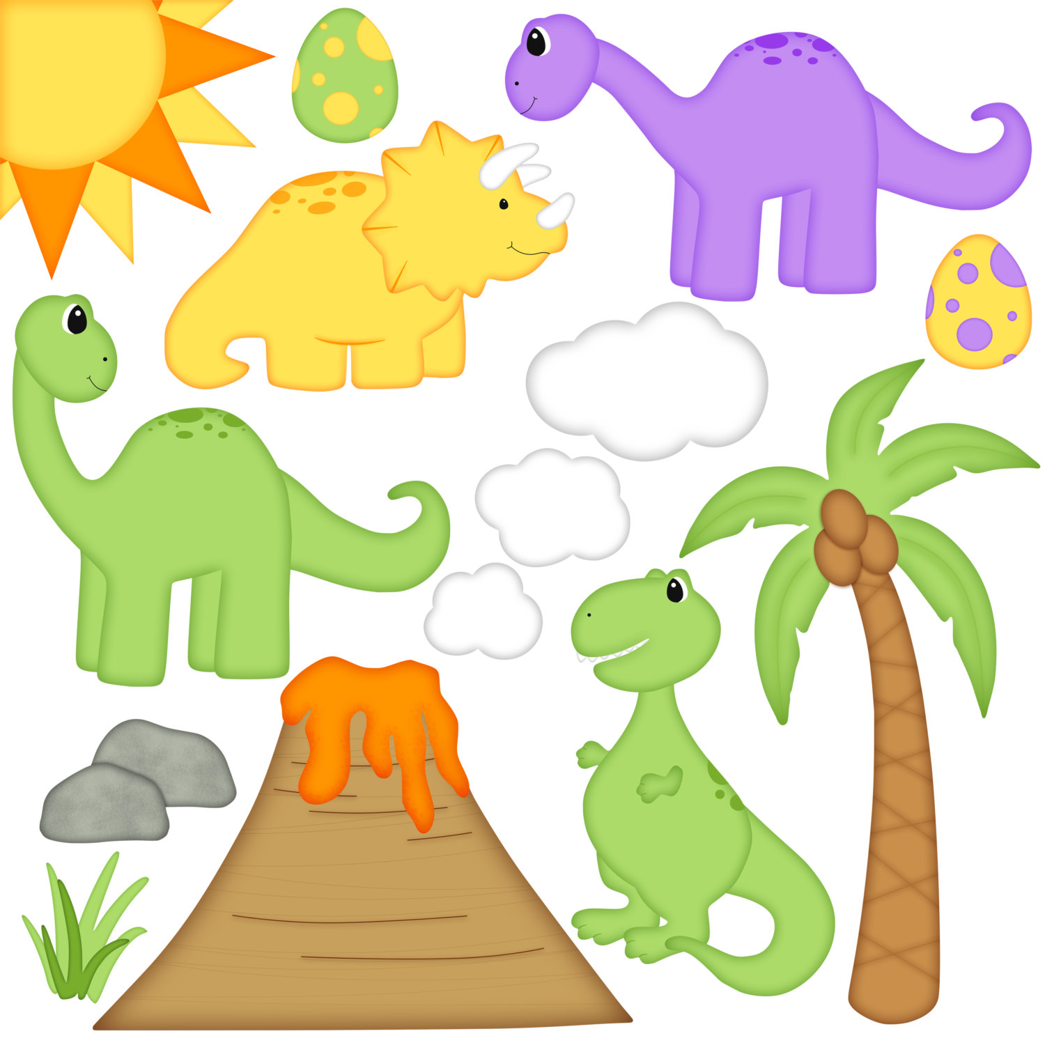1500x1500 Dinosaur Digital Clip Art Set By A Scrap Of Time