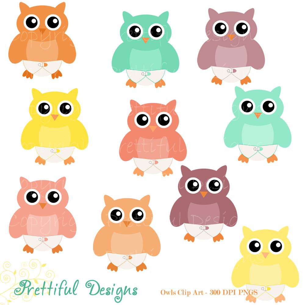 1000x1000 Baby Owl Clip Art Diaper Owl Clipart Digital Scrapbooking Cu