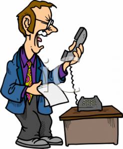 247x300 Clipart Of A Businessman Screaming Into The Phone