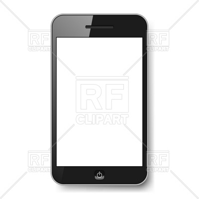 400x400 Smartphone Template With Empty White Screen Royalty Free Vector