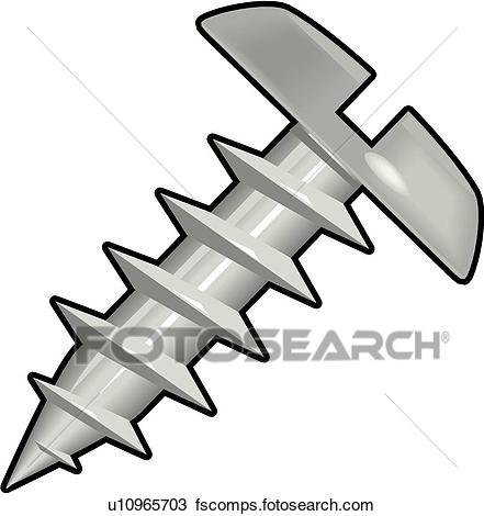 441x470 Clipart Of Sheet Metal Screw U10965703