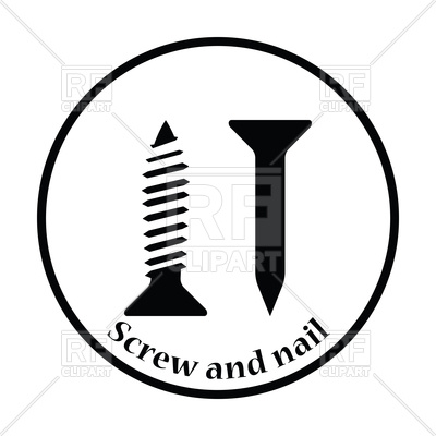 400x400 Icon Of Screw And Nail Royalty Free Vector Clip Art Image