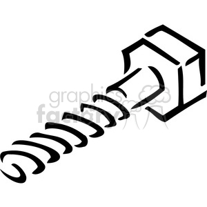 300x300 Royalty Free Black And White Screw Outline 385024 Vector Clip Art