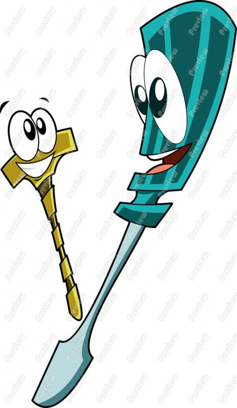 465x800 Screw With Screwdriver Character Clip Art