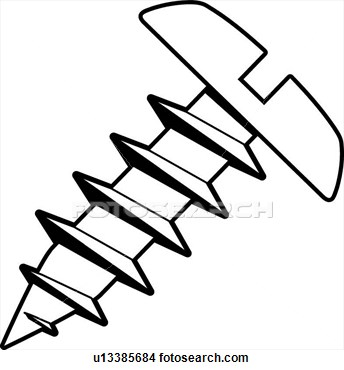 344x370 Screws Clipart Black And White