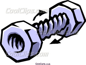 300x226 Bolt With Screw Vector Clip Art