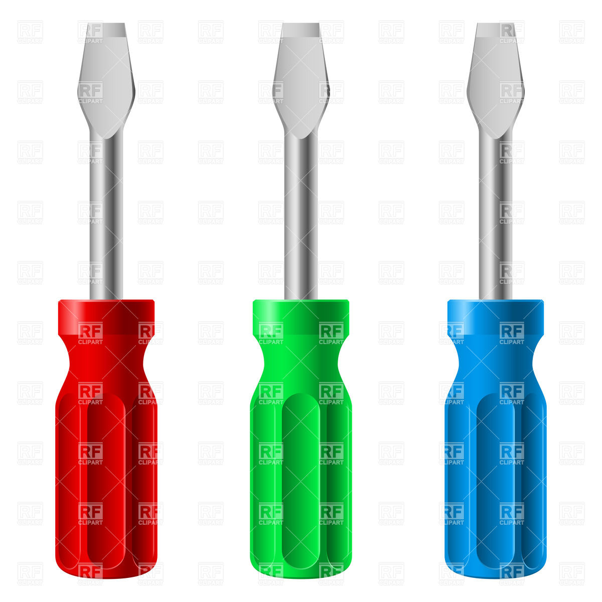 1200x1200 Colorful Screwdrivers Royalty Free Vector Clip Art Image
