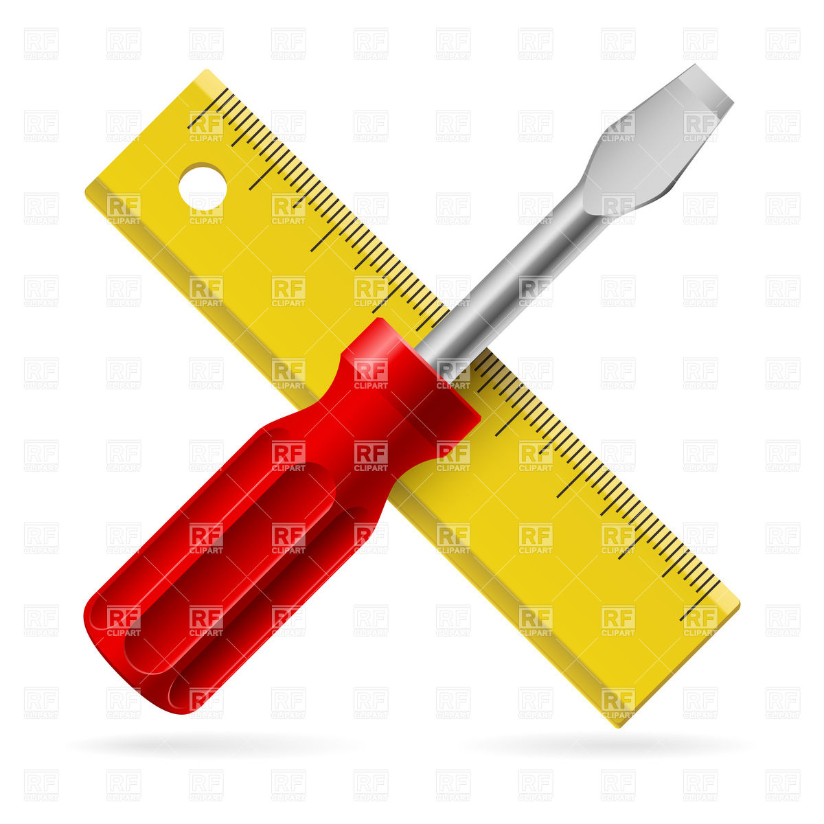 1200x1200 Yellow Ruler Clipart Crossed Screwdriver And Yellow Ruler Download