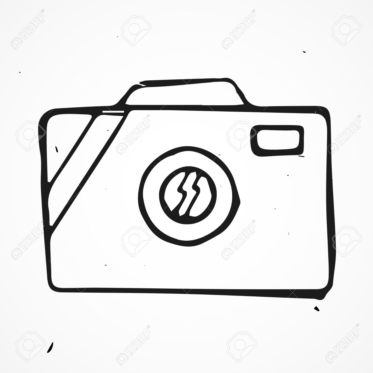 1300x1300 Scribble Hand Drawn Camera Icon, Doodle Vector Royalty Free