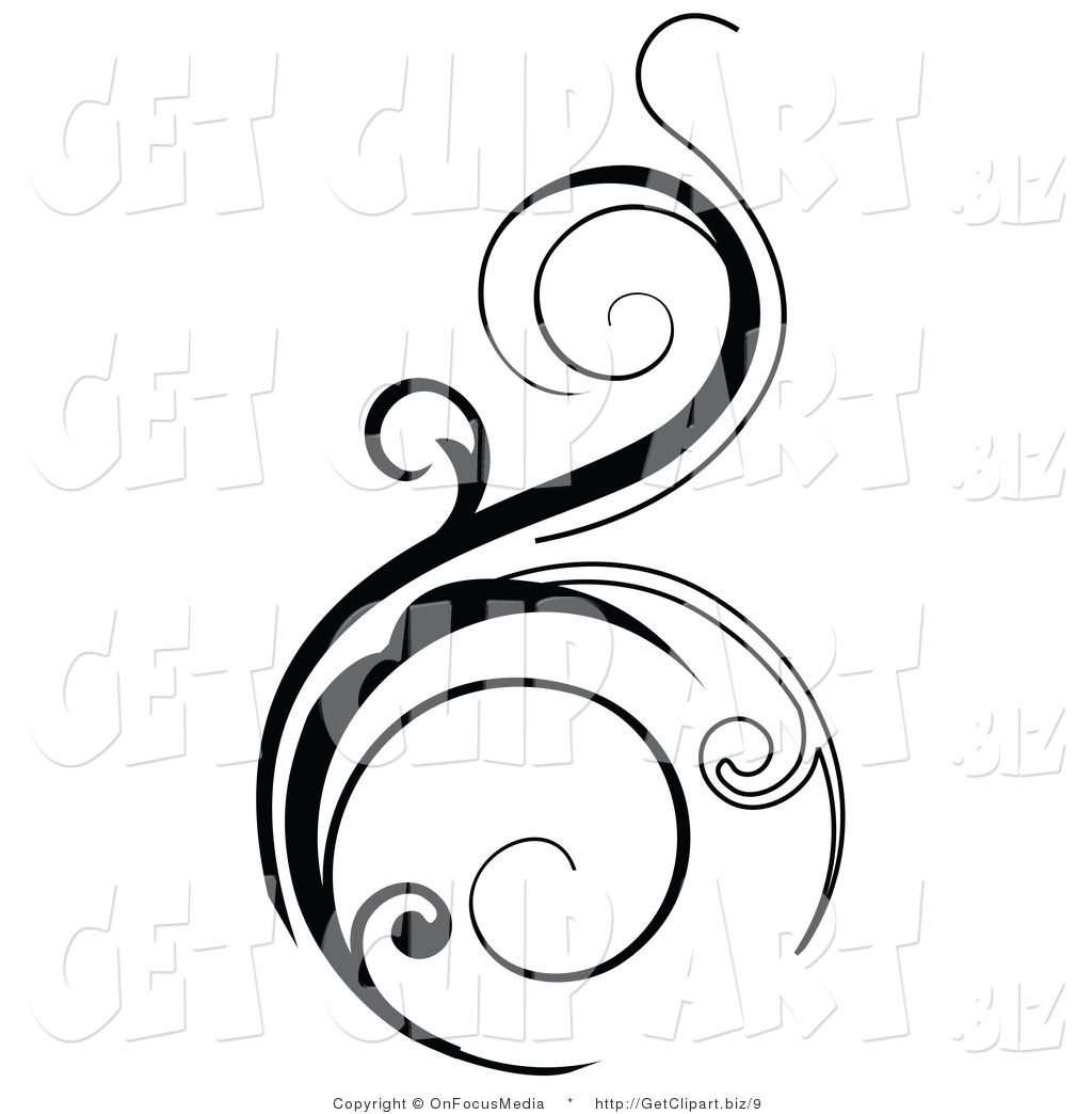 1024x1044 Vector Clip Art Of A Black Vertical Scroll Design Element On White