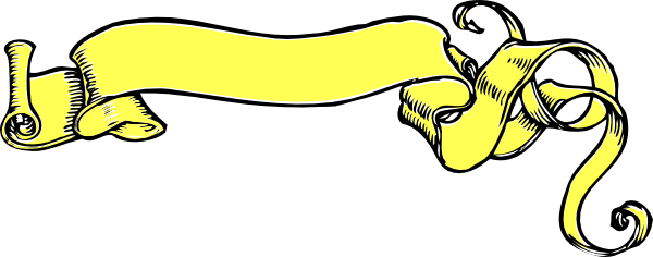 600x236 Yellow Scroll Banner Clip Art