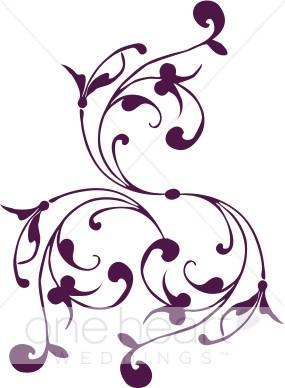 285x388 Heart Scroll Design Clip Art