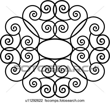 450x423 Clipart Of , Border, Fancy, Frame, Grill, Hearts, Iron, Ironwork