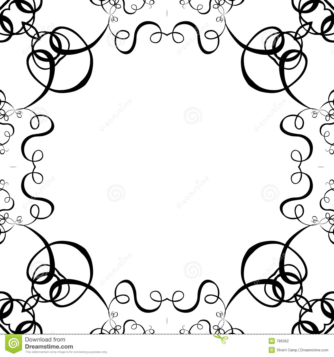 1300x1390 Black Scroll Frame Clipart