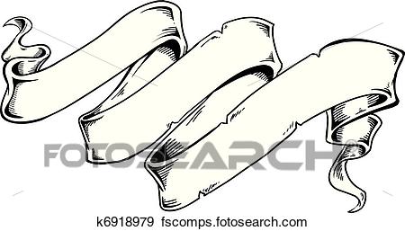 450x257 Clip Art Of Triple Word Scroll K6918979