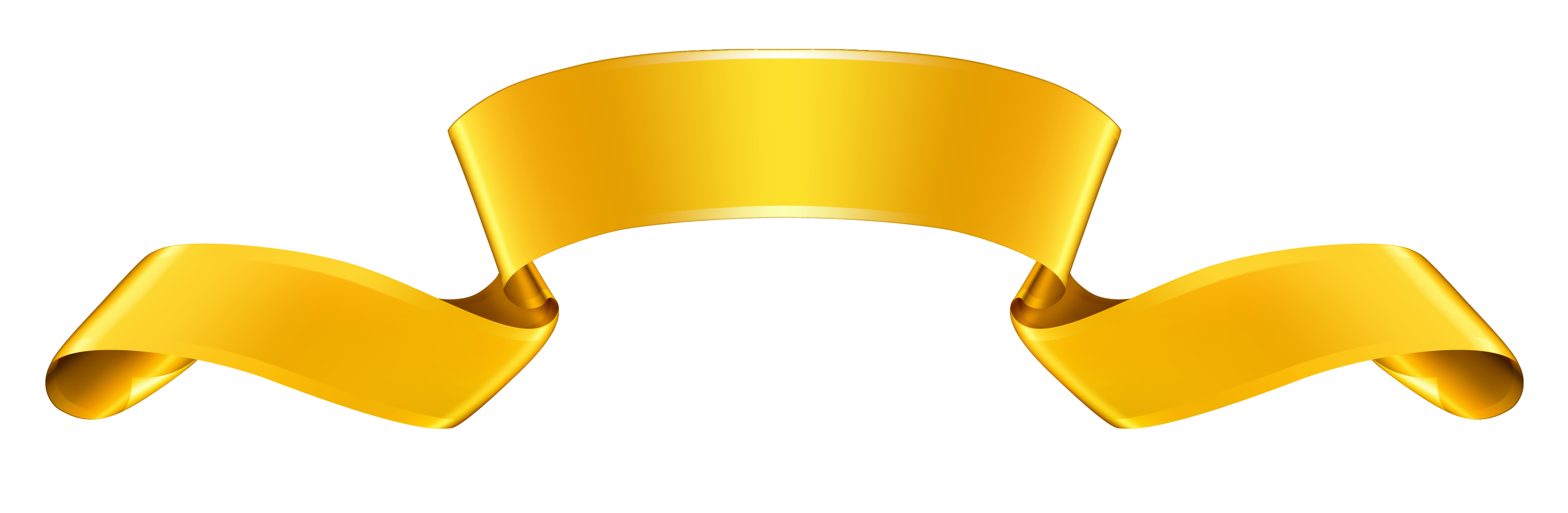 3456x1131 Golden Clipart Ribbon Scroll