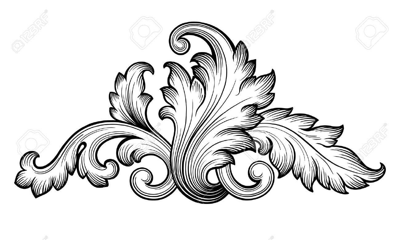 1300x779 Classics Clipart Flower Scroll