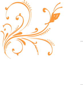 291x298 Orange Butterfly Scroll Clip Art
