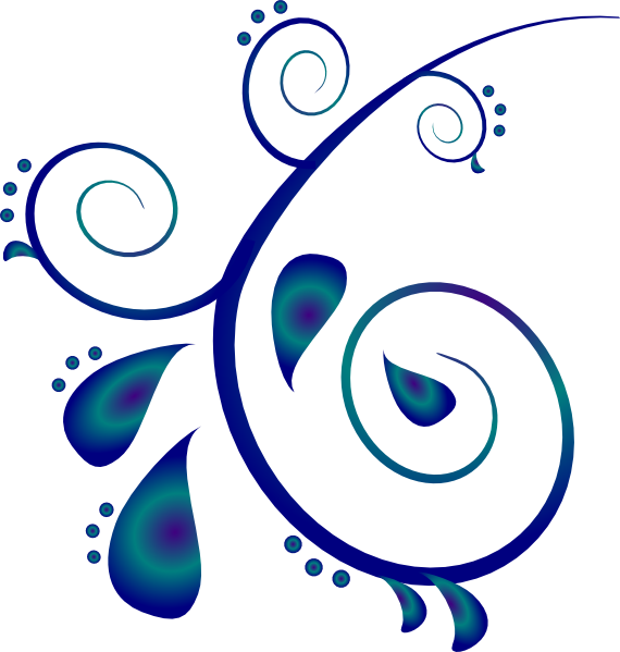 570x599 Paisley Scroll Clip Art