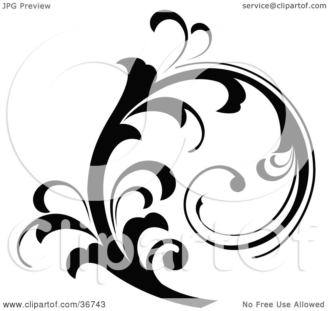 1080x1024 Clipart Illustration Of A Beautiful Black Silhouetted Elegant