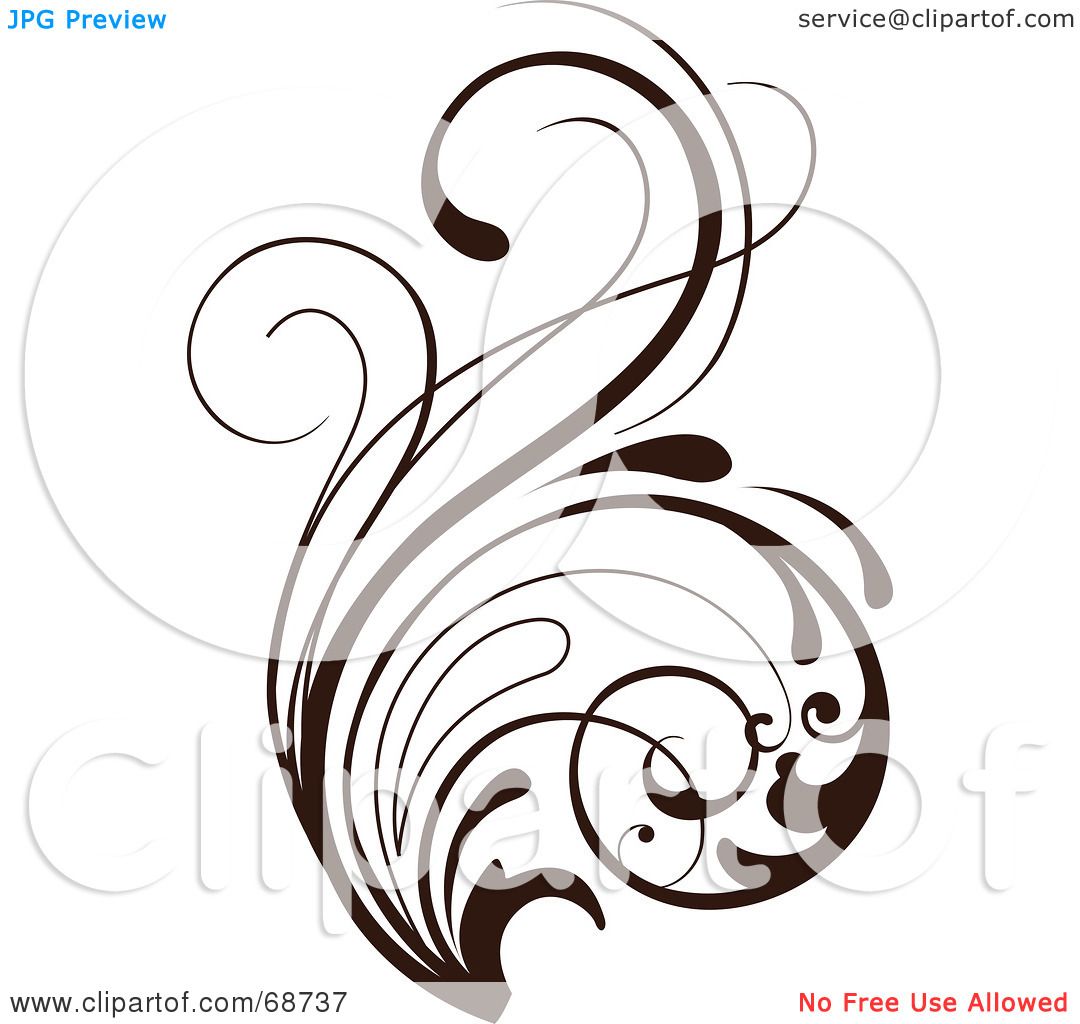 1080x1024 Royalty Free (Rf) Clipart Illustration Of A Dark Brown Floral