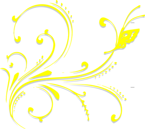 298x264 Butterfly Scroll Yellow Clip Art